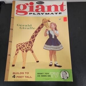 VTG 1961 Whitman Gerald Giraffe Giant Playmate Toy - Builds To 4 Feet Tall